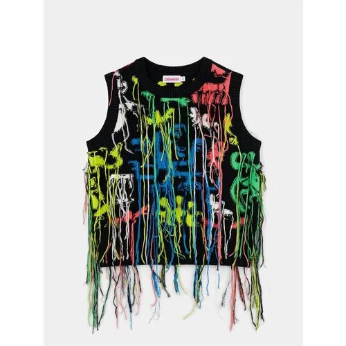 Жилет  Charles Jeffrey Loverboy, размер M, черный, мультиколор