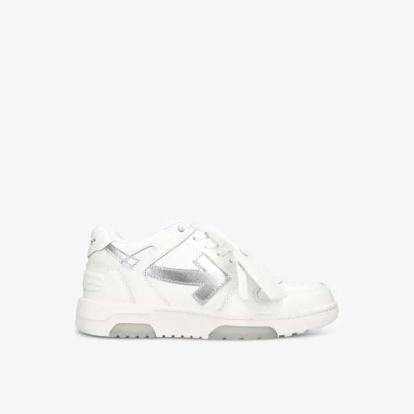 Кожаные низкие кеды ооо с вышитым логотипом Off-White, белый