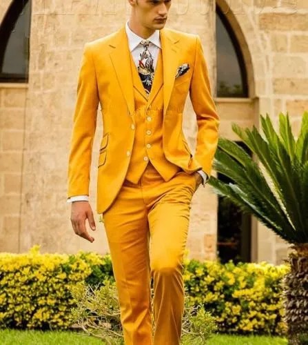 Модные мужские облегающие костюмы горчичного желтого цвета под заказ, мужской деловой костюм, костюм из трех предметов, мужская куртка, жил...