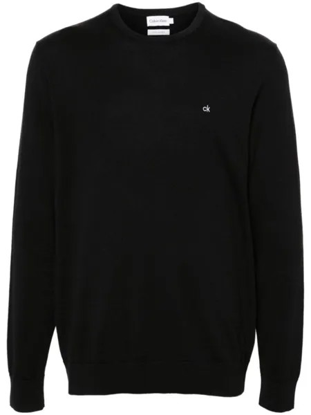 Calvin Klein джемпер с вышитым логотипом, черный