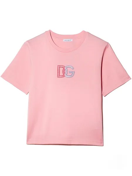 Dolce & Gabbana Kids футболка с вышивкой DG