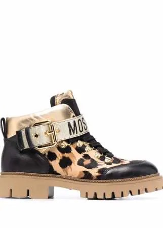 Moschino ботинки с леопардовым принтом