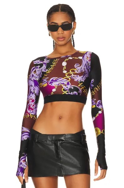 Футболка Versace Jeans Couture Cropped, цвет Plum & Crimson