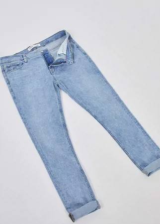 Выбеленные синие супероблегающие джинсы Burton Menswear Big & Tall-Голубой