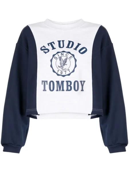 Studio Tomboy укороченная толстовка с логотипом, серый