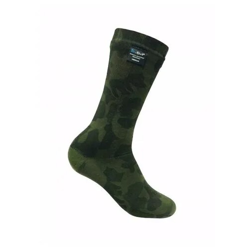 Мужские носки DexShell, 1 пара, классические, утепленные, размер 36-38, зеленый