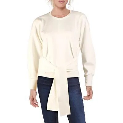 3.1 Phillip Lim Womens White Ponte Tie Belt Pullover Top Shirt L BHFO 4130