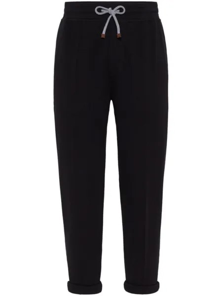 Brunello Cucinelli спортивные брюки с кулиской, черный