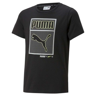 Футболка с круглым вырезом и короткими рукавами Puma Arctic Stars для мальчиков, черные повседневные топы