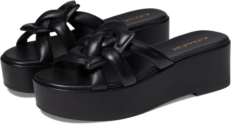 Босоножки Everette Leather Sandal COACH, черный