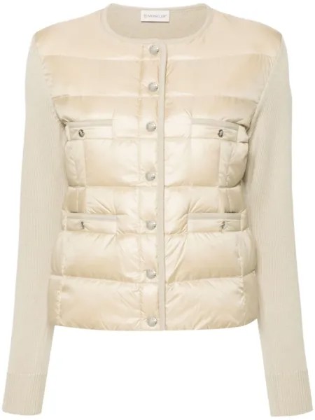 Moncler куртка с нашивкой-логотипом, нейтральный цвет