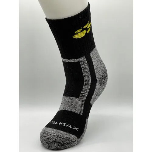 Мужские носки Jack Wolfskin, 1 пара, высокие, износостойкие, на 23 февраля, усиленная пятка, размер 38-44, черный