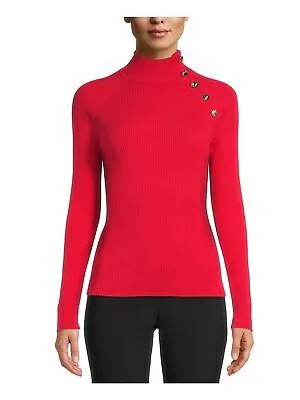 Женский красный свитер с длинными рукавами и искусственными пуговицами ANNE KLEIN XXS