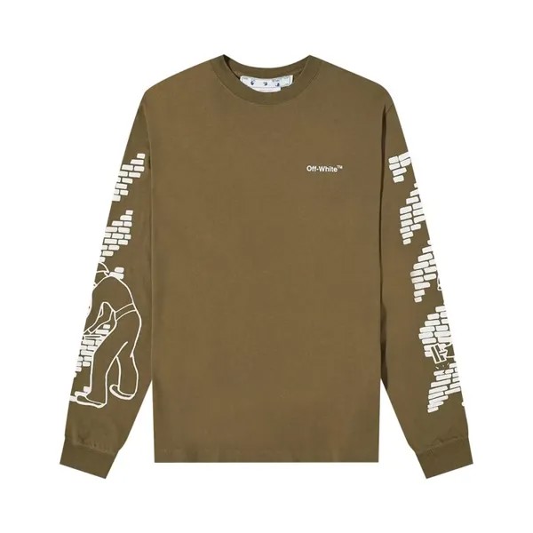 Футболка Off-White Bricks Skate Long-Sleeve Tee, зеленый