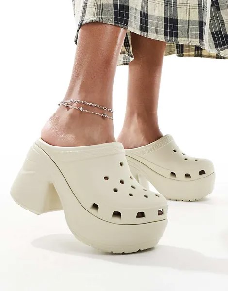Crocs Unisex – Siren – Сабо цвета кости