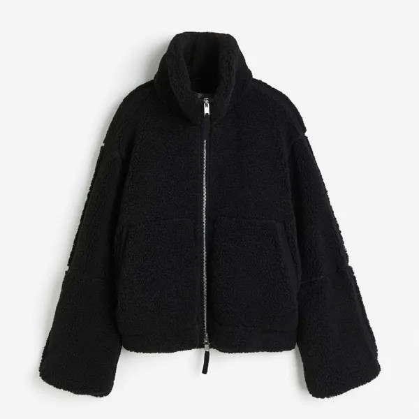 Куртка H&M Teddy Fleece, черный