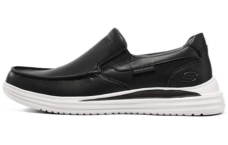 Широкая посадка Кроссовки для повседневной носки Мужские низкие черные Skechers