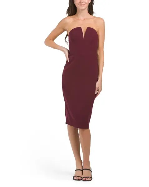 Коктейльное платье без бретелек Perla Dress The Population, цвет Burgundy