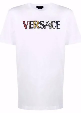 Versace футболка с вышитым логотипом