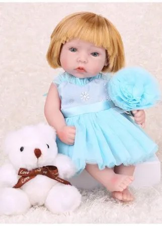 Reborn Kaydora Виниловая кукла Реборн (Reborn Dolls) - Девочка рыжая в голубом платье (28 см)