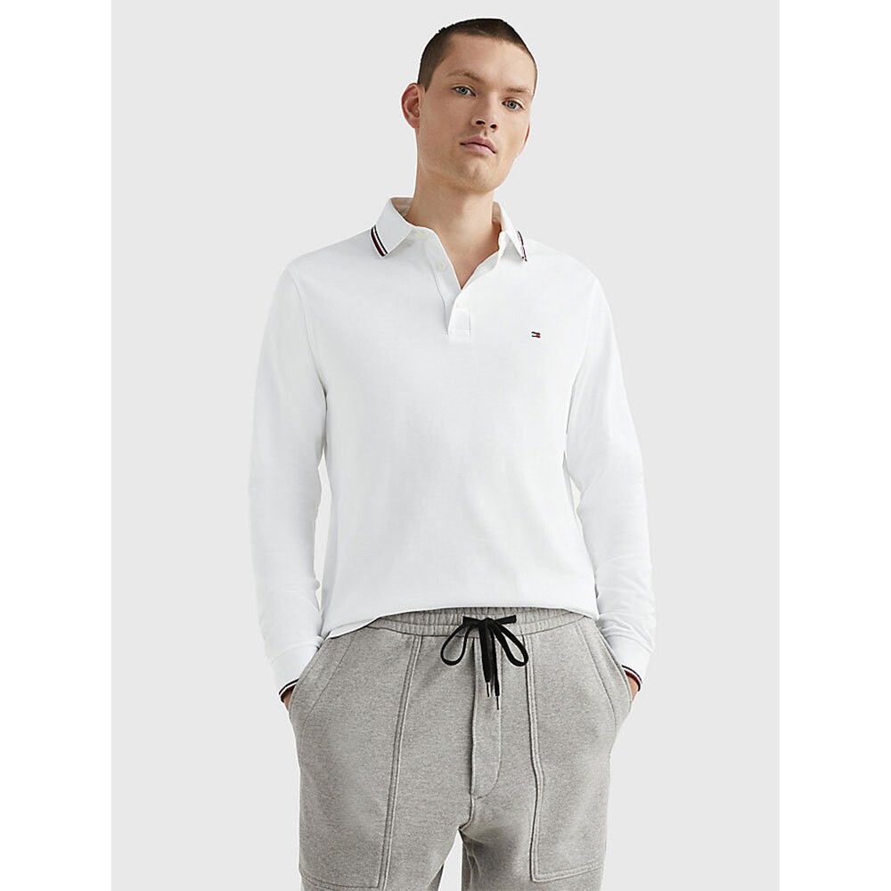 Поло с длинным рукавом Tommy Hilfiger 1985 Rwb Tipped Slim Fit, белый