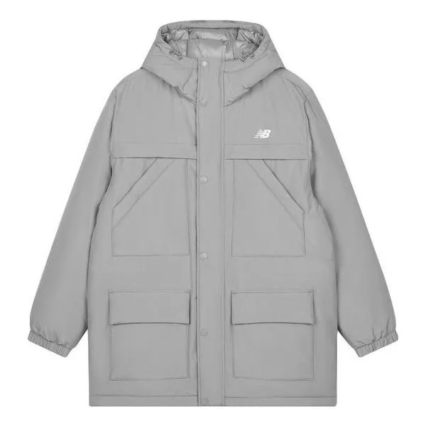 Куртка спортивные длинные пуховики New Balance, серый