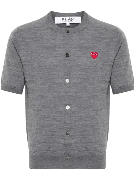 Comme Des Garçons Play шерстяной кардиган с нашивкой, серый