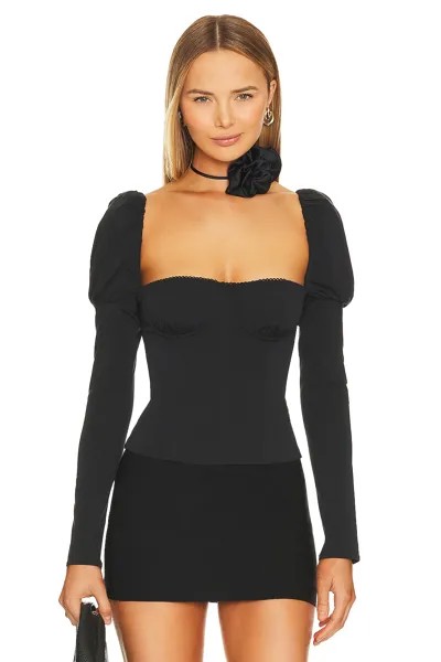 Топ WeWoreWhat Long Sleeve Corset, черный