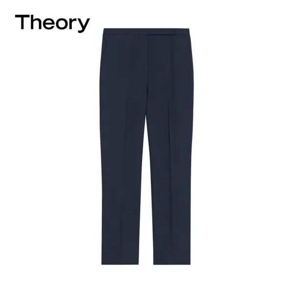Theory , женские узкие брюки из смесовой шерсти с высокой талией, облегающие брюки O0105230, весна-лето, синий