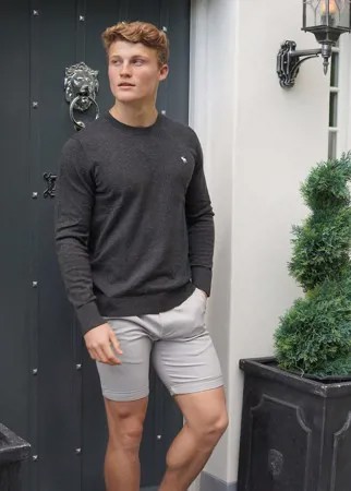 Джемпер с круглым вырезом Abercrombie & Fitch-Серый