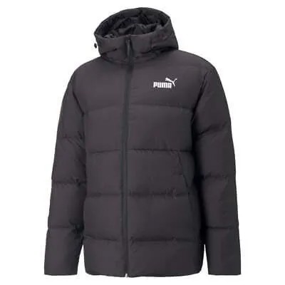 Puma Hooded Down Puffer Full Zip Jacket Мужские черные пальто Куртки Верхняя одежда 84998