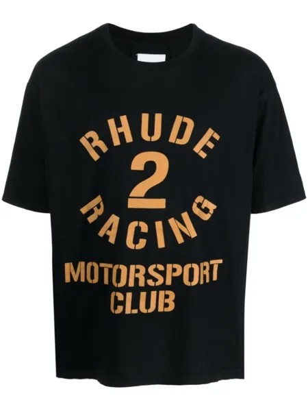 RHUDE Desperado Motorsport cotton T-shirt, черный