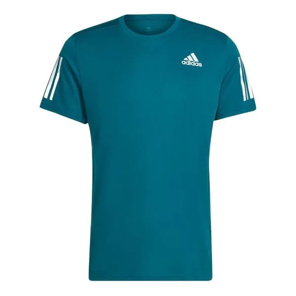 Футболка Men's adidas Tennis Training Sports Stripe Solid Color Logo Breathable Quick Dry Casual Short Sleeve Indigo T-Shirt, мультиколор
