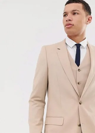 Светло-коричневый приталенный пиджак ASOS DESIGN Tall-Бежевый