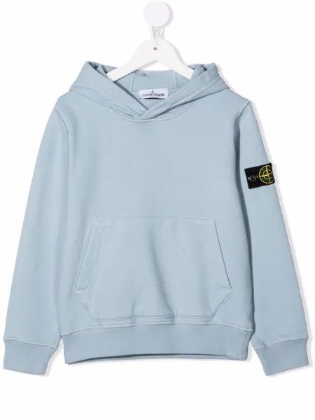 Stone Island Junior худи с нашивкой-логотипом