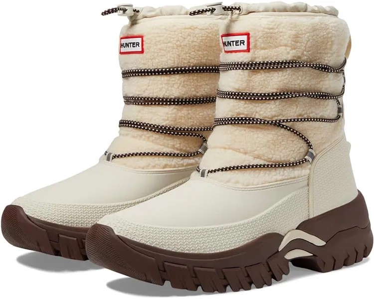 Ботинки Hunter Wanderer Short Sherpa Snow Boot, цвет White Willow/Brown Bolt