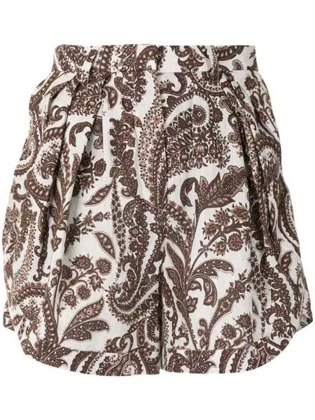 Rosie Assoulin шорты с принтом пейсли и складками