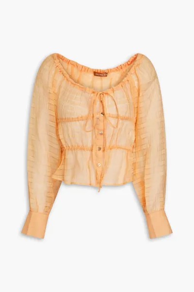 Жаккардовая блузка Effie в полоску из лиоцелла Rejina Pyo, пастельно-оранжевый