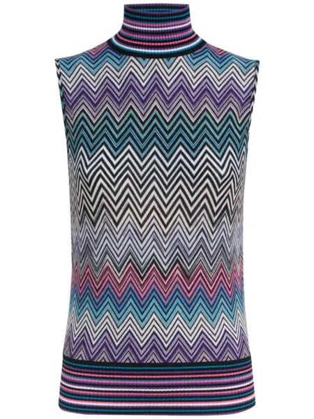 Missoni майка с зигзагообразным переплетением, фиолетовый