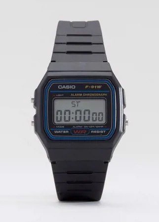 Классические цифровые часы Casio F-91W-1XY-Черный