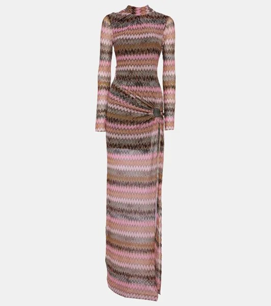 Платье с вырезом «зигзаг» Missoni, цвет multispace-dyedwdarkbase
