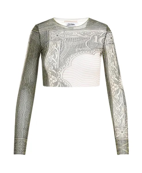 Укороченный топ Cartouche зеленого Jean Paul Gaultier, мультиколор