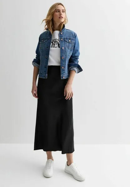 Юбка-колокол Bias Cut Midi New Look, черный