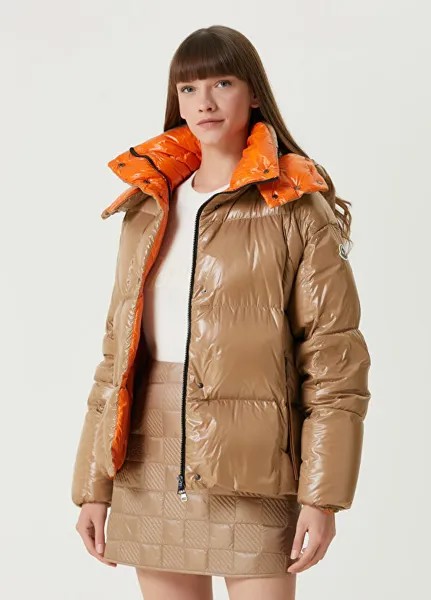 Пуховик Parana с капюшоном Moncler, бежевый