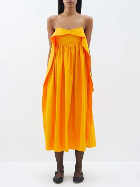 Платье миди susa из хлопка с оборками Cecilie Bahnsen, оранжевый