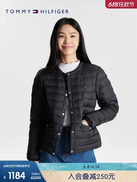 Пуховик женский Tommy Hilfiger на утином пуху, черный
