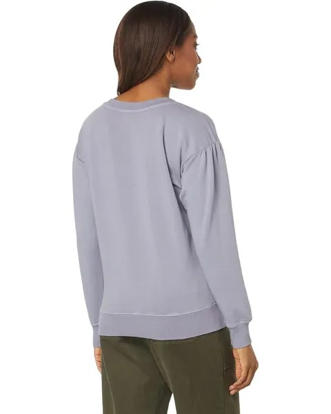 Толстовка Mod-o-doc Lightweight French Terry Long Sleeve Puff Sleeve V-Neck Sweatshirt, цвет Slate Gray