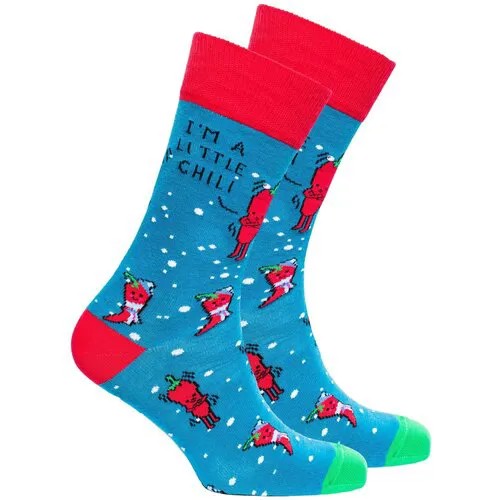 Носки Socks n Socks, размер 7-12 US / 40-45 EU, коралловый, мультиколор, бирюзовый, голубой, красный