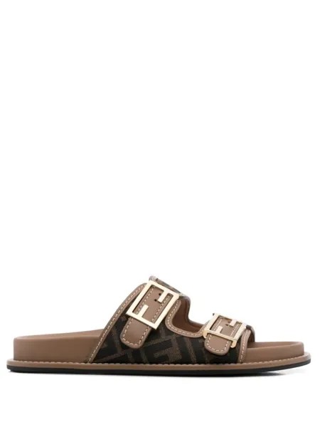 FENDI сандалии с логотипом, зеленый