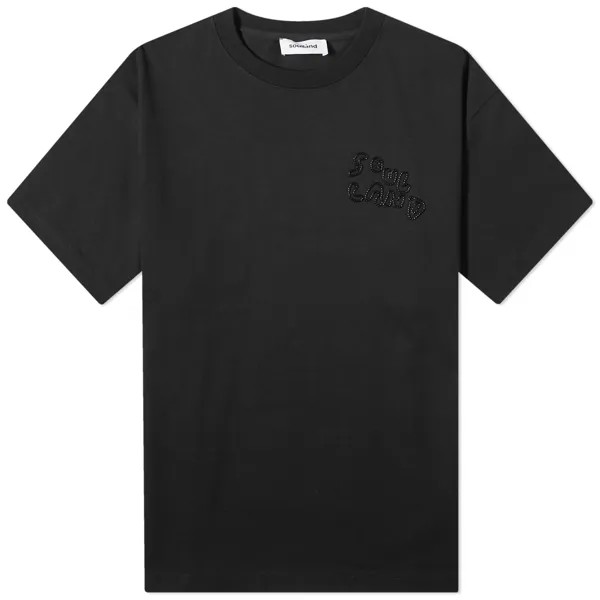 Футболка Soulland Kai Beaded Logo T-Shirt, черный